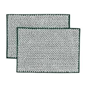 Room Essentials White/Dark Green Everyday Chenille Bath Rug Set Of Two